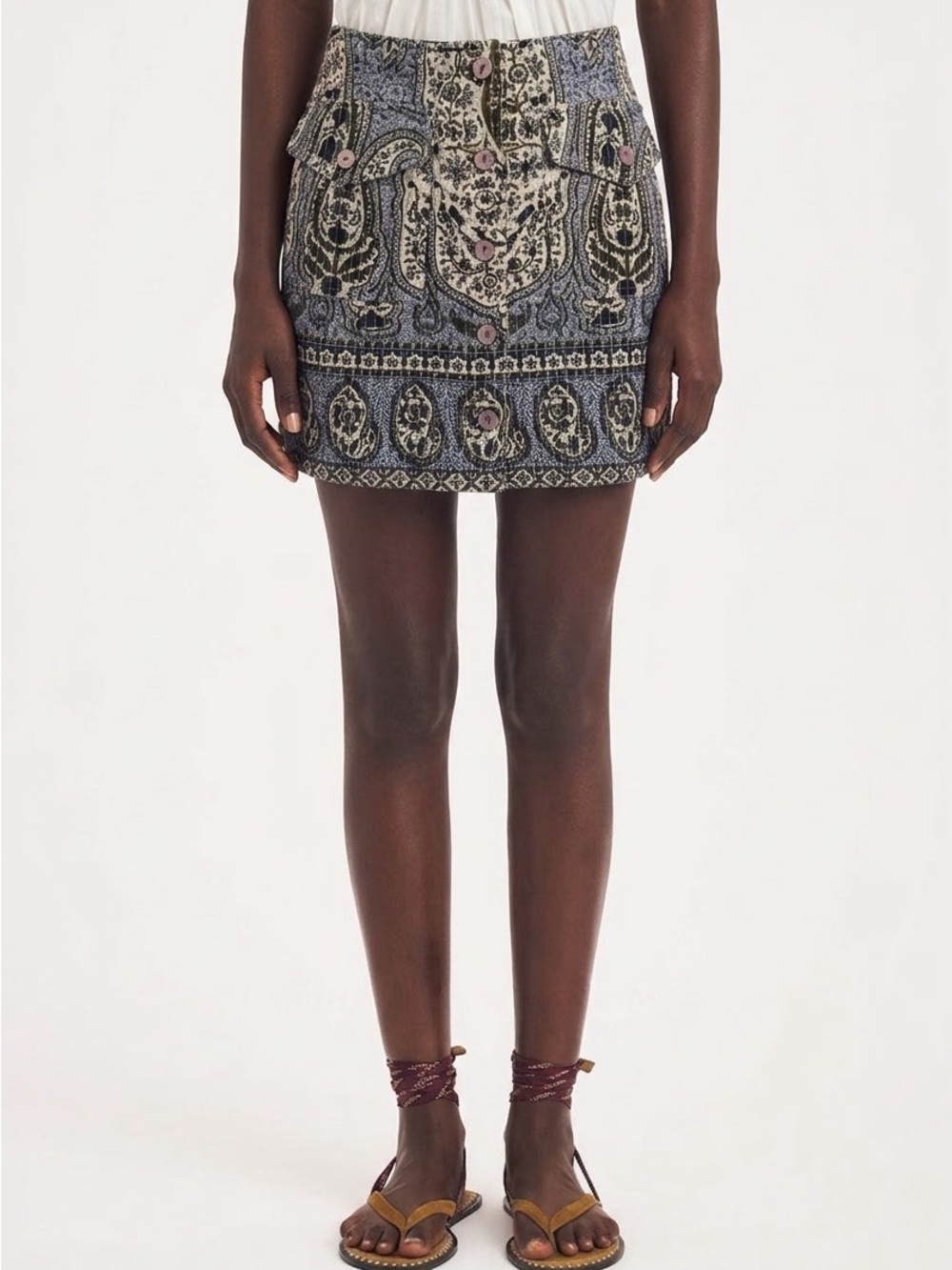Antik Batik Taya Quilted Boho Mini Skirt 36 XS NWOT
